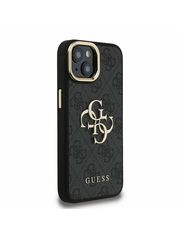 Guess Guess PU 4G Metal Logo Stand Camera Frame Zadnji pokrov za iPhone 13 Black