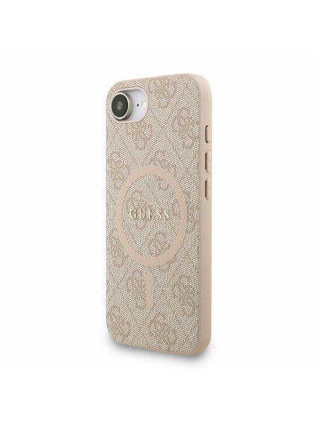 Guess Guess PU usnje 4G Colored Ring Trak MagSafe Zadnji pokrov za iPhone 16e Pink