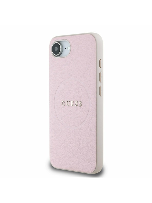 Guess Guess PU Grained Classic Logo MagSafe Zadnji pokrov za iPhone 16e Pink