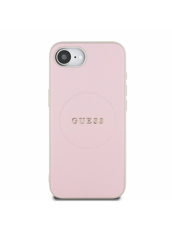 Guess Guess PU Grained Classic Logo MagSafe Zadnji pokrov za iPhone 16e Pink