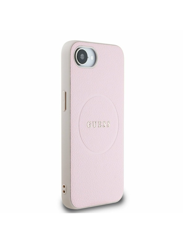 Guess Guess PU Grained Classic Logo MagSafe Zadnji pokrov za iPhone 16e Pink