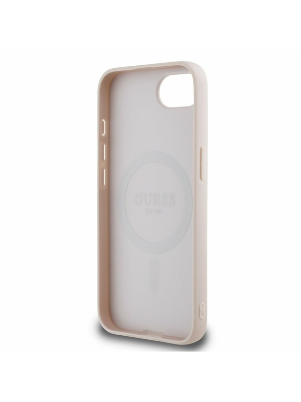 Guess Guess PU Grained Classic Logo MagSafe Zadnji pokrov za iPhone 16e Pink