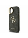 Guess Guess PU 4G Metal Logo Stand Camera Frame Zadnji pokrov za iPhone 16 Black