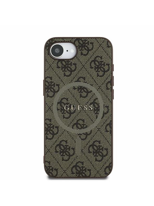 Guess Guess PU usnje 4G Colored Ring MagSafe Zadnji pokrov za iPhone 16e Brown