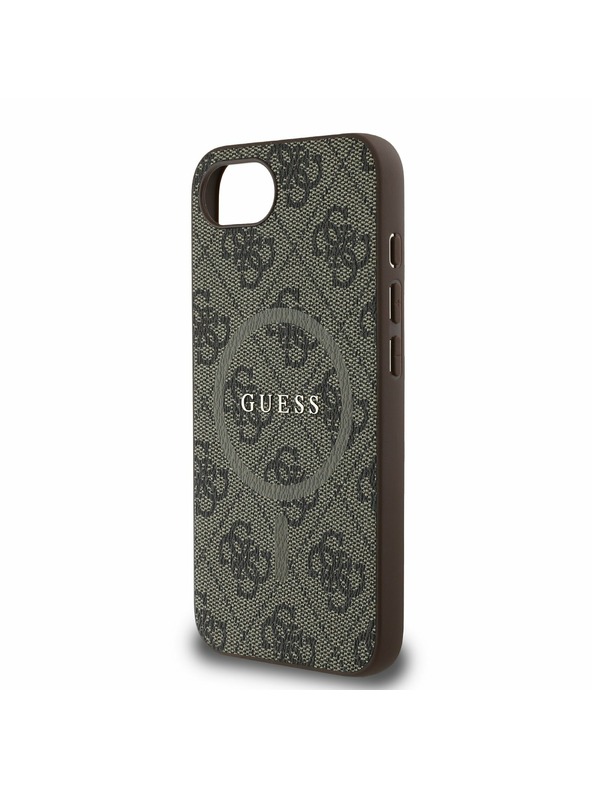 Guess Guess PU usnje 4G Colored Ring MagSafe Zadnji pokrov za iPhone 16e Brown
