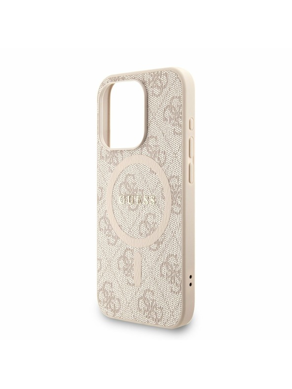 Guess Guess PU usnje 4G Colored Ring Trak MagSafe Zadnji pokrov za iPhone 15 Pro Max Pink