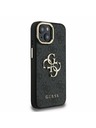 Guess Guess PU 4G Metal Logo Stand Camera Frame Zadnji pokrov za iPhone 15 Black