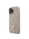 Guess Guess PU 4G Strass Triangle Logo Stand Camera Frame MagSafe Zadnji pokrov za iPhone 16 Pink