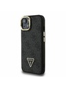 Guess Guess PU 4G Strass Triangle Logo Stand Camera Frame MagSafe Zadnji pokrov za iPhone 13 Black
