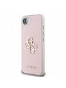 Guess Guess PU Grained 4G Metal Logo Zadnji pokrov za iPhone 16e Roza