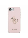 Guess Guess PU Grained 4G Metal Logo Zadnji pokrov za iPhone 16e Roza