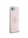 Guess Guess PU Grained 4G Metal Logo Zadnji pokrov za iPhone 16e Roza