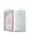 Guess Guess PU Grained 4G Metal Logo Zadnji pokrov za iPhone 16e Roza