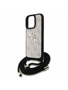 Guess Guess PU 4G Metal Logo Crossbody Trak Zadnji pokrov za iPhone 15 Pro Max Roza