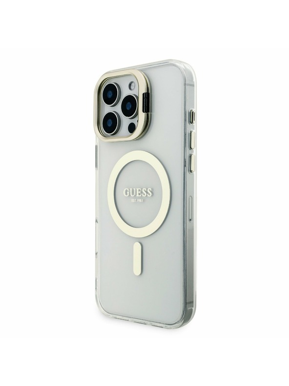 Guess Guess PC/TPU Elektroplatiran Stojalo Camera Frame MagSafe Zadnji pokrov z Zamenljivim Ozadjem za iPhone 16 Pro Max
