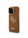 Guess Guess PU Grained 4G Logo Stojalo Camera Frame Zadnji pokrov za iPhone 16 Pro Max Rjava