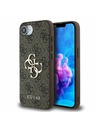 Guess Guess PU 4G Metal Logo Zadnji pokrov za iPhone 16e Rjava