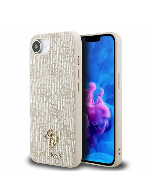 Guess Guess PU 4G Small Metal Logo MagSafe Zadnji pokrov za iPhone 16e Roza