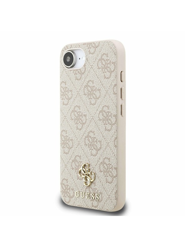 Guess Guess PU 4G Small Metal Logo MagSafe Zadnji pokrov za iPhone 16e Roza