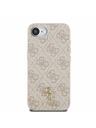 Guess Guess PU 4G Small Metal Logo MagSafe Zadnji pokrov za iPhone 16e Roza
