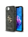 Guess Guess PU 4G Metal Logo Zadnji pokrov za iPhone 16e Siva