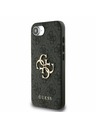Guess Guess PU 4G Metal Logo Zadnji pokrov za iPhone 16e Siva