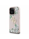 Guess Guess PU Strukturirano Vrtnice 4G Metal Logo Zadnji pokrov za iPhone 16 Pro Pink