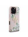 Guess Guess PU Strukturirano Vrtnice 4G Metal Logo Zadnji pokrov za iPhone 16 Pro Pink