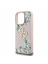Guess Guess PU Strukturirano Vrtnice 4G Metal Logo Zadnji pokrov za iPhone 16 Pro Pink