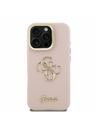 Guess Guess PU Strukturirano 4G Logo Stojalo Okvir kamere Zadnji pokrov za iPhone 16 Pro Pink