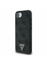 Guess Guess PU 4G Strass Trikotni Metal Logo Zadnji pokrov za iPhone 16e Black