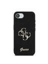 Guess Guess PU Fixed Glitter 4G Metal Logo Zadnji pokrov za iPhone 16e Black