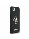 Guess Guess PU Fixed Glitter 4G Metal Logo Zadnji pokrov za iPhone 16e Black