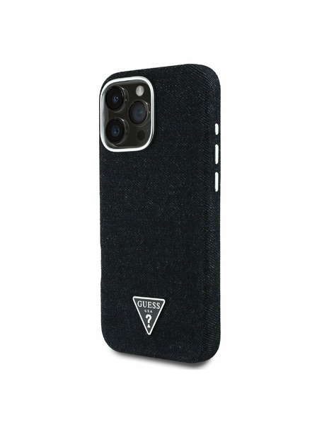 Guess Guess Jeans Trikotni Logo MagSafe Zadnji pokrov za iPhone 16 Pro Black
