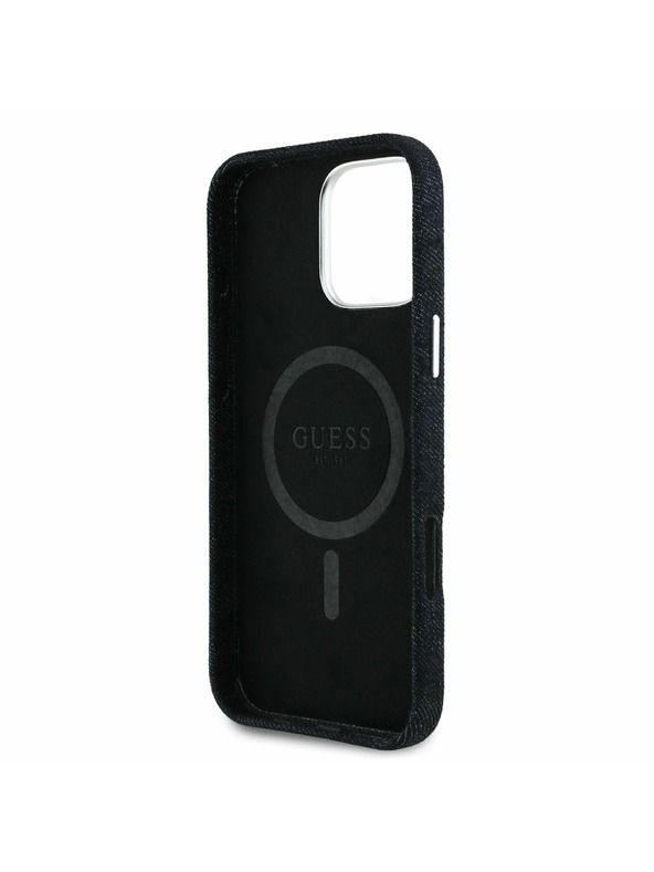 Guess Guess Jeans Trikotni Logo MagSafe Zadnji pokrov za iPhone 16 Pro Black