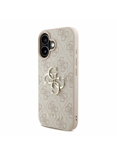 Guess Guess PU 4G Metal Logo Strap Zadnji pokrov za iPhone 16 Pink