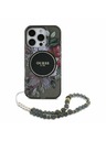 Guess Guess IML Flowers Pearl Strap MagSafe Zadnji pokrov za iPhone 16 Pro Max Black