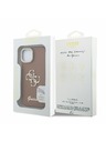 Guess Guess PU Grained 4G Logo Stand Zadnji ovitek za kamero za iPhone 14 Rjav
