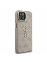 Guess Guess PU 4G Kovinski Logo Stand Zadnji ovitek za kamero za iPhone 15 Roza