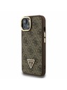 Guess Guess PU 4G Strass Trikotni Logo Stand Zadnji ovitek za kamero MagSafe za iPhone 13 Rjav