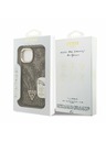 Guess Guess PU 4G Strass Trikotni Logo Stand Zadnji ovitek za kamero MagSafe za iPhone 13 Rjav
