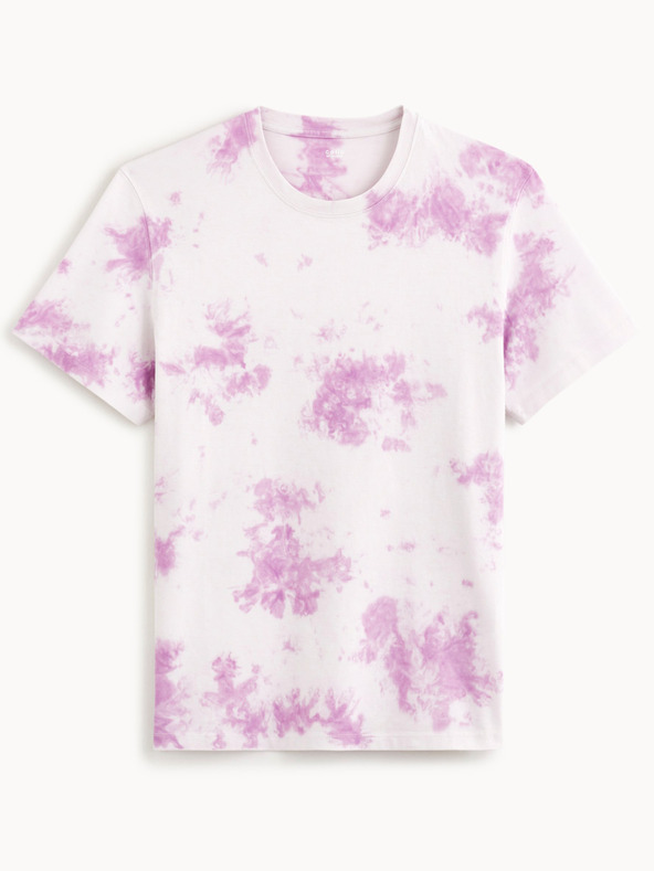 Celio Svetlo vijolična moška majica z batiko Celio Dengame