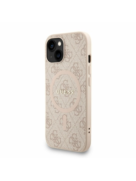 Guess Guess PU Leather 4G Colored Ring Strap MagSafe Zadnji ovitek za iPhone 14 Rožnat
