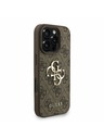 Guess Guess PU 4G Metal Logo Strap Zadnji ovitek za iPhone 16 Pro Rjav