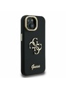 Guess Guess PU Grained 4G Logo Stand Camera Frame Zadnji ovitek za iPhone 13 Črn