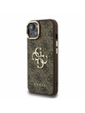 Guess Guess PU 4G Metal Logo Stand Camera Frame Zadnji ovitek za iPhone 13 Rjav