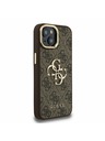 Guess Guess PU 4G Metal Logo Stand Camera Frame Zadnji ovitek za iPhone 13 Rjav