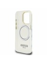 Guess Guess IML Gold Outline Stand Camera Frame MagSafe Zadnji ovitek za iPhone 15 Pro Prozoren