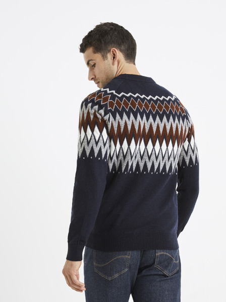 Celio Temno modra moška vzorčasta jopa Celio