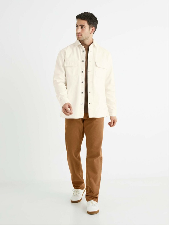 Celio Rjave moške kavbojke ravnega kroja Celio Vopry1